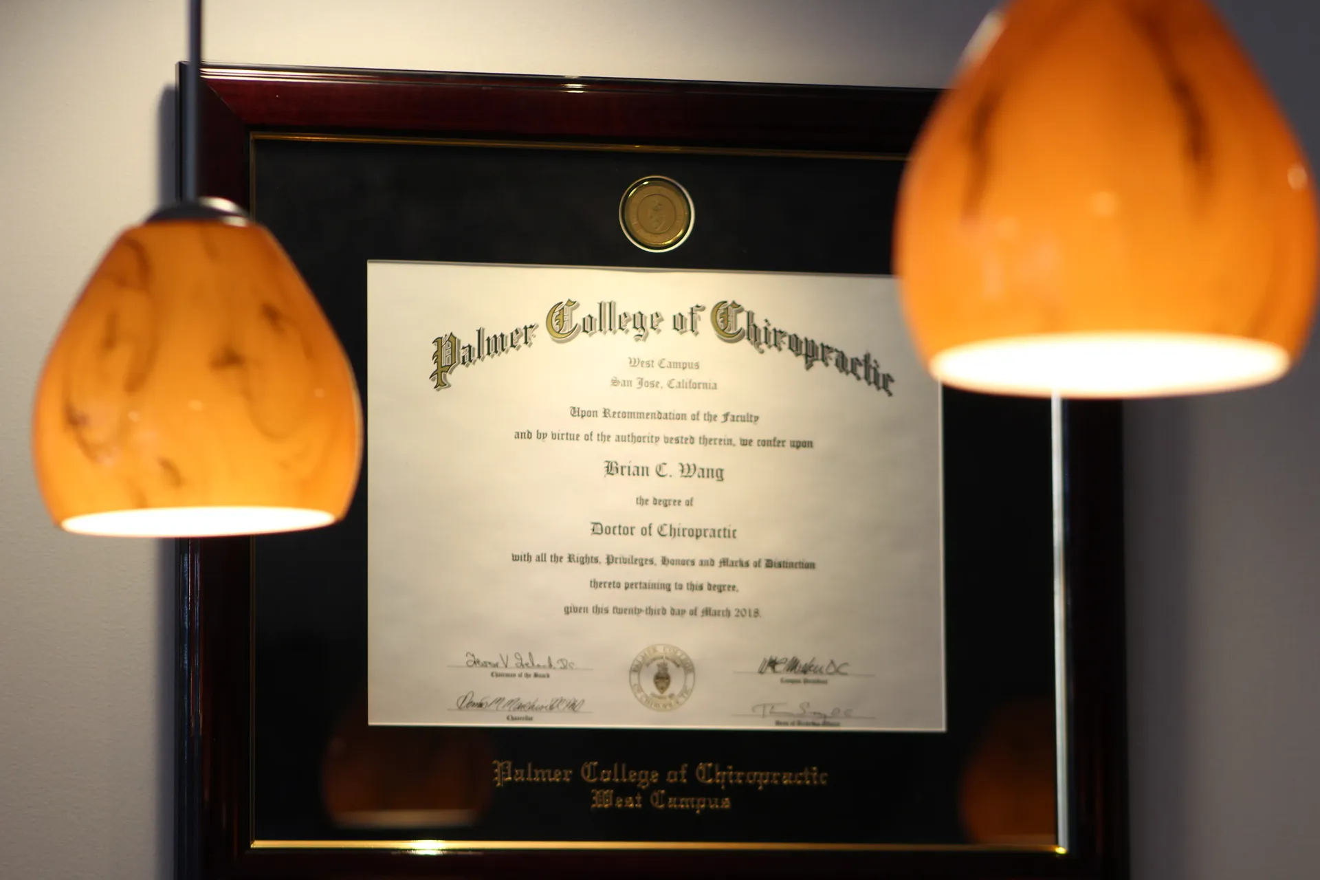 Dr. Wang's Certificate